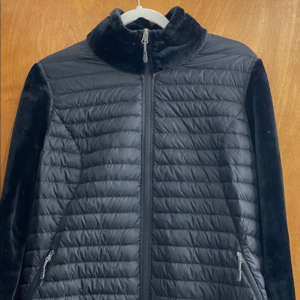 32 Degrees Women Plush Faux Fur Fabric and Qulited jacket